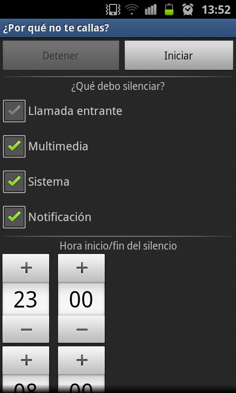 aplciacion para gestionar el silencio de las notificaciones