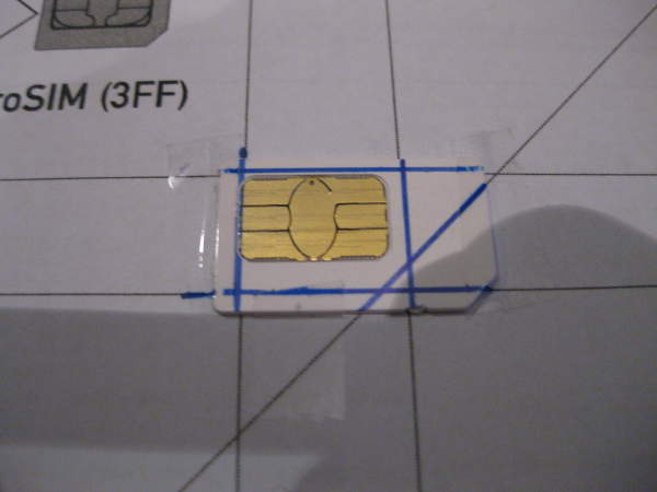 tarjeta marcada para micro SIM